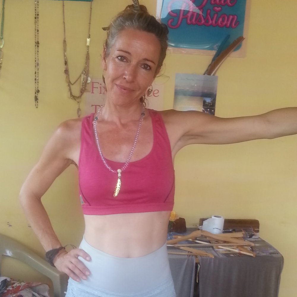 Pink yoga top w/ flower of life